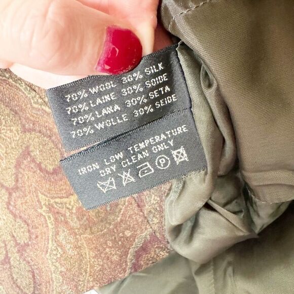 RALPH LAUREN Black Label Jacquard Print Jacket Blazer with Velvet Collar Size 10 - Picture 8 of 11